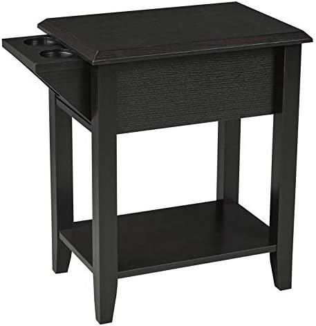 Brassex Telephone Stand with Storage Drawer and Cupholders in Dark Cherry