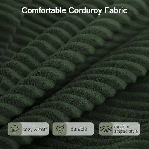 COMAX Queen Couch, 79" Futon Sofa Bed Couches for Living Room | Convertible Sleeper Sofa Corduroy Couch Bed Foam in a Box, Foldable Cloud Couch Floor, Green