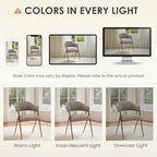COLAMY Dining Chairs Set of 4, Mid Century Modern Dining Room Kitchen Dinner Chairs with Iron Legs, Open Back and Padded Seat, for Living Room/Bedroom/Restaurant/Cafe, Taupe