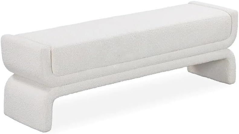 Modern Bedside Stool Bedroom Bench Simple Special-Shaped Living Room Long Home Shoe Changing Entryway(White,Small)