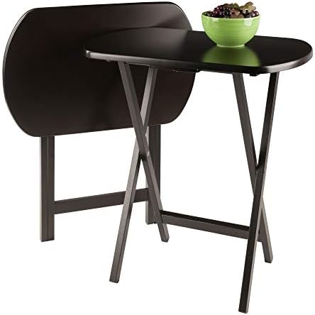 Winsome Corbett Set of 2 Oversized Foldable Snack Tables | Easy to Store Portable Fold Up Table Set for Kitchen, Living Room TV Dining, Crafts, Puzzles, Work From Home
