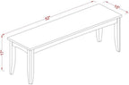 East West Furniture PFB-CAP-W Parfait Dining Table Bench with Wooden Seat, 52x15x17 Inch, Cappuccino