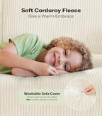 Welzona Loveseat, 51" Small Couch, Corduroy Love Seat, Small Loveseat Sofa | Comfy Corduroy Fabric, Tool-free Setup, Washable Covers, All-wood Small Sofa Couch for Living Room, Bedroom, Beige
