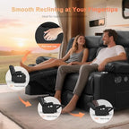 RV Loveseat Recliner Sofa, Reclining Loveseat Home Theater Seating with USB Ports, Cup Holders, Insert Pockets, Wall Hugger RV Recliners for Movie Room, Recline Movie Seats Gaming Sofa