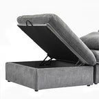 JACH L-Shaped Cloud Sectional Sofa for Living Room, Modular Convertible Sofa, Modern Comfy Couch, Covers Removable, Ottomans with Storage, Cloud Couch Furniture for Living Room Apartment (Grey)