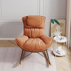 Leisure Single Sofa Rocker, Upgraded Breathable Glider with Removable Washable Seat Pad, Accent Chair for Bedroom Living Room & Small Space, Brown