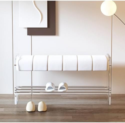 Foot Stool Shoe Changing Stool Transparent Acrylic Bench Bedroom Cloakroom Simple Home Door Wearing Shoe Stool Entryway Bench(A,M 100cm)