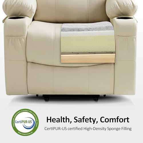 MCombo Power Lift Recliner Chair for Elderly, Heat and Massage 7040(Medium)