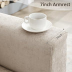 Oversized Accent Chair Armchair with Metal Legs | Comfy Chenille Arm Chairs and a Half,Modern Century Single Sofa Extra Large Reading Club Chair for Living Room,Bedroom,Brown