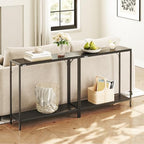 MAHANCRIS 30" Narrow Console Table, 2-Tier Small Entryway Table with Shelf, Thin Sofa Table with Shelves, Behind Couch Table for Living Room, Hallway, Foyer, Corridor, Office, Black CTHB27601