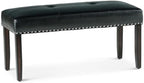 Steve Silver Westby Black PU Dining Bench w/Nailhead, Upholstered in Easy-Care Black Polyurethane, 42" L x 17" W x 19" H