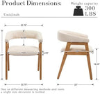 BESTANO Dining Chairs Set of 6, Modern Farmhouse Beige Linen Upholstered Kitchen Chairs with Arms, Solid Wood Legs, Elegant Padded Side Chairs for Home Dining Room