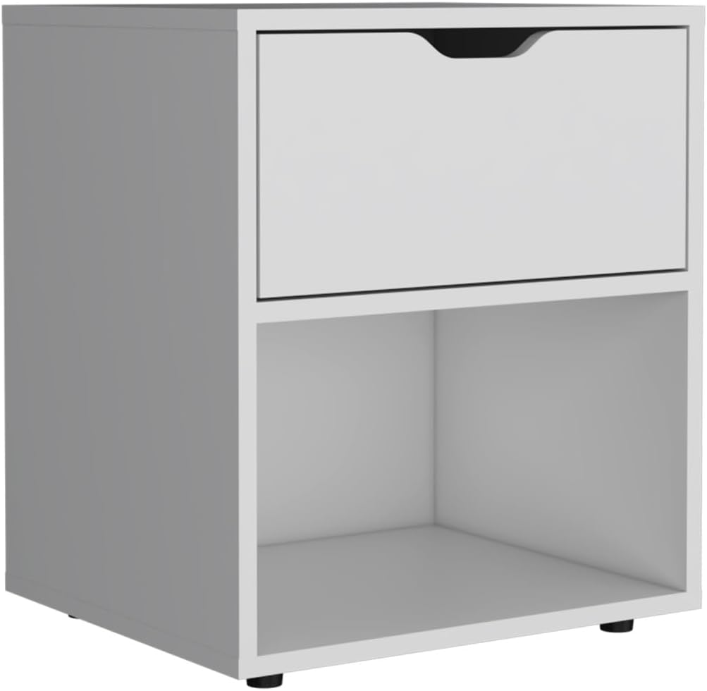 19.7-Inch High Nightstand End Table with Open Shelf ﻿,for Small Spaces