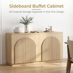 Yechen 55" Fluted Sideboard Buffet Cabinet with Storage, Credenza, Natural