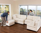 VANOMi Sectional Modular Sofa,Large U Shape Sectional Couch,Chenille,Beige | Washable,Removable Cover,Modern,Comfortable