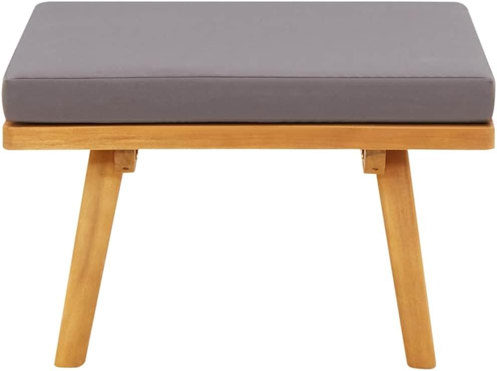 vidaXL Patio Footstool, Coffee Table Outdoor Footstool, Modular Seat with Tea Table, Outdoor Furniture Set for Garden, Rustic, Solid Acacia Wood