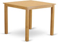Pemberly Row 42" Square Wood Counter Height Dining Table, Natural Oak Finish, Beveled Edges, Built-in Expansion Leaf, Compact Design, Durable Oak Construction for Kitchen or Dining Room