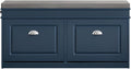 Haotian Shoe Storage Bench Entryway, Shoe Cabinet Bench with 2 Flip Drawers & Cushion, Modern Design Shoe Organizer for Hallway, Navy Blue FSR64-B