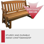 Amish Casual Heavy Duty 800 Lb Mission Pressure Treated Porch Glider (4 Foot, Cedar Stain)