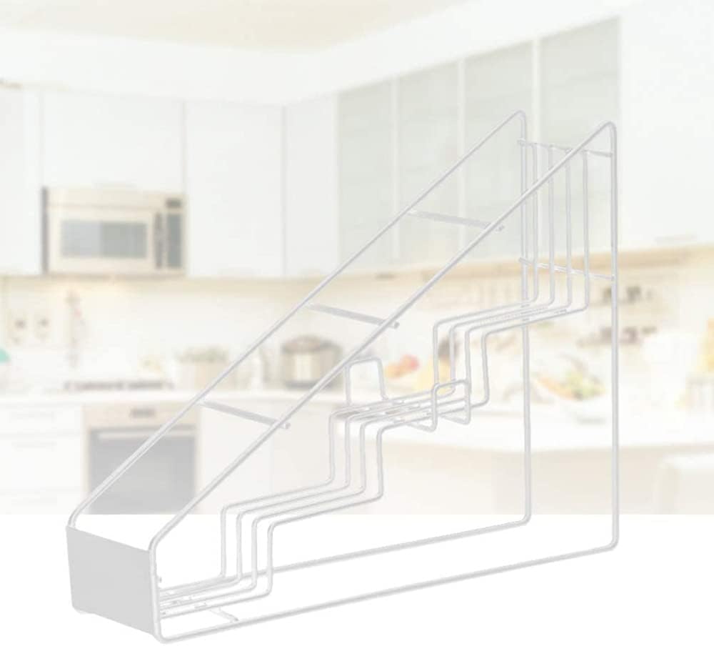 Stainless Steel Syrup Bottle Holder Wire Caddy 4 Compartments Bottle Organizer Storage for Syrup Dressing Storage Shelf-White