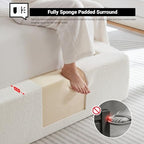 Queen Upholstered Bed Frame w/ Channel Headboard, Cloud Platform Bed Frame