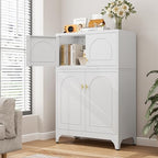 32" Wall Metal Storage Cabinet with Doors & Gold Handle | Adjustable Shelf, Sturdy Cold Rolled Steel, Hanging Storage, Bathroom, Pantry, Kitchen, 2 Doors, Tools Included, Space-Saving