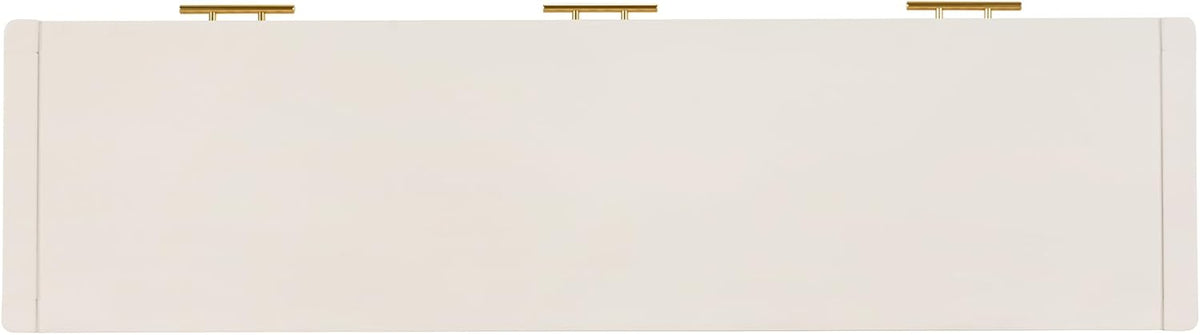Knocbel Entryway Console Table with 3 Vertical Stripe Drawers and Storage Bottom Shelf, Sofa End Table with Sturdy Long Legs for Living Room Hallway, 15.7" D x 60" W x 31.4" H Beige