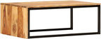 Nesting Tables 2 pcs Solid Acacia Wood | Powder Coated Steel Frame, Stackable Design, Vintage Style, Easy Assembly, for Living Room
