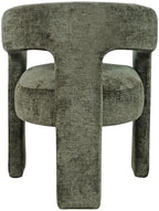 Jofran Gwen Jacquard Upholstered Accent Chair, Modern Luxury Plush Sculptural Armchair for Dining Room or Living Room, Chairs Living Room, Forest, Set of 4