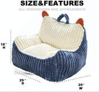 Kisoy Bean Bag Chair, Bean Bag Sofa with Memory Foam Filler for Boys and Girls Soft Faux Fur Fabric Floor Chair for Gaming, Reading Relaxing,Blue
