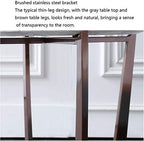 Telephone Table, Marble Surface Telephone Table,Sofa Round Side Table,Small Metal Coffee Table in The Living Room,Brushed Stainless Steel Bracket,Thickened Solid Base