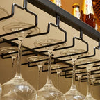 Large Wine Rack Wall Mounted with LED Light, 94in Floating Bar Shelves Glass Holder, Metal Black Liquor Bottles Storage Display Shelf for Home Bar, Dining Room, Kitchen (94.4in/240cm)