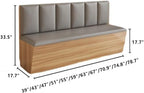 LAKIQ Modern Upholstered Storage Bench with Back - Indoor Loveseat Settee Bench Upholstered Booth Seating with Storage Back for Bedroom Dining Room Restaurant Cafe (Style A, 39.4"L x 17.7"W x 33.5"H)