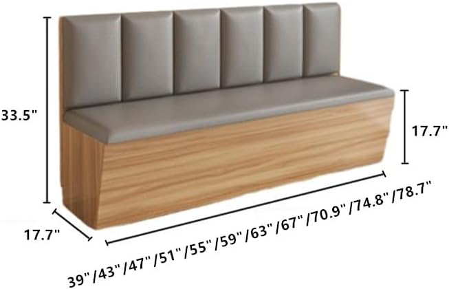 LAKIQ Modern Upholstered Storage Bench with Back - Indoor Loveseat Settee Bench Upholstered Booth Seating with Storage Back for Bedroom Dining Room Restaurant Cafe (Style A, 39.4"L x 17.7"W x 33.5"H)