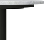 HomeStock Metal & Marble Side Table, Round Pedestal Accent Table - White & Gold