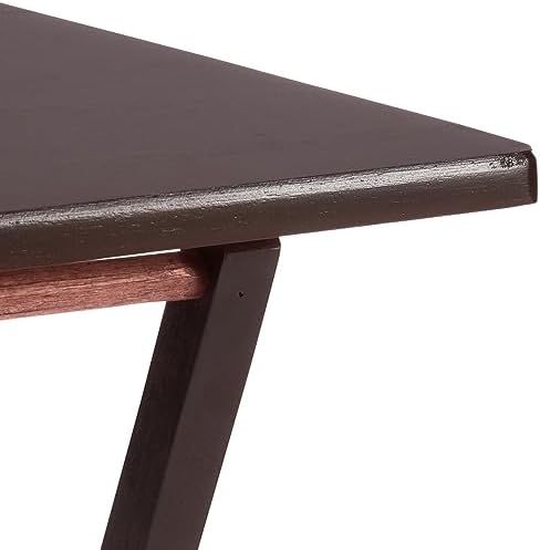 Amazon Basics Portable Foldable TV Tray Table with Storage Rack, Space-Saving Design, Sturdy Wood, 14.6" L x 19" W x 26" H, Espresso, 4-Pack