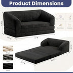 JUIKURY Convertible Sofa Bed, 3-in-1 Foldable Loveseat Couch with Armrest, Corduroy Floor Sofa & Sleeper Bed, No Assembly High-Density Foam Futon Mattress for Living Room, Small Apartment, Dorm