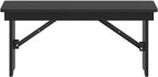 Flash Furniture Hercules Commercial Farmhouse Folding Bench, Antique Solid Pine Entryway Bench, Foldable Locking Legs, 40" x 12", Black Wash