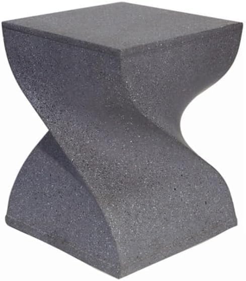 Design Side Table Magnesium Oxide End Table for Patio Living Room Bedroom Night Stand for Small Spaces(Grey)