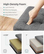 SONGMICS Storage Ottoman Bench, Foldable Foot Rest with Legs | End of Bed Bench, Storage Chest, 43.3 x 15 x 15.8 Inches, Load up to 660 lb, Slate Gray, MELISA Collection ULSF018G01