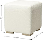 KINWELL 18.5" Wide Modern Square Boucle Ottoman Set of 2 | Cube Ottoman with Solid Wood Legs , Multi-Functional Sofa Footrest, Extra Seating for Living Room, Bedroom, Fully Assembled