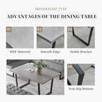 HIPIHOM Dining Table Set with Bench, Grey Table with Grey Right Seat Bench | 42.9 Inch MDF Tabletop with Corner sofa and 43.3 In Bench, Metal Legs for Family Dining Room Furniture, Apartment
