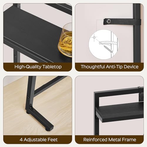 YATINEY 78.7'' Narrow Console Table with Adjustable Height (27.6''-35.4''), Behind Couch Table Skinny with Outlet, Long Entryway Table, Couch Table Behind Sofa for Living Room, Black CT22UBB