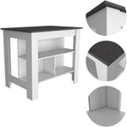 2-Piece Kitchen Set with Island and Pantry Cabinet | Spacious kitchen island with 8 storage shelves and a pantry cabinet with 2 doors