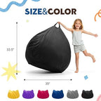 ZurNesfure Bean Bag Chair, Teardrop Large Bean Bag with Filling Black, 3FT | Bean Bag Chairs for Living Room, Washable Comfy Chair with Handle, Fluffy Bean Bag for Reading Gaming Relaxing