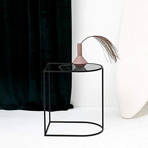 Telephone Table, Sofa Side End Table C Table Coffee Tables Telephone Tables Geometric Modern Glass and Metal Side End Table Stand
