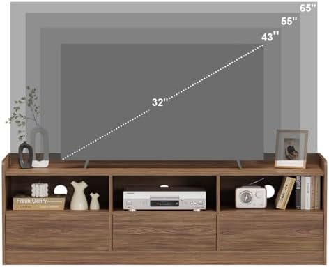 FATORRI Coffee Table and TV Stand Bundle for Living Room, Walnut TV Console Entertainment Center with Storage Shelf, Fluted Rectangular Center Table Set, 2-Piece Furniture Set