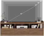 FATORRI Coffee Table and TV Stand Bundle for Living Room, Walnut TV Console Entertainment Center with Storage Shelf, Fluted Rectangular Center Table Set, 2-Piece Furniture Set