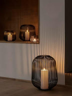 blomus Lito Lantern Black Size S 20 L x 20 W x 17 H cm Candle Holder Black Stainless Steel Lantern Decoration Indoor Lantern