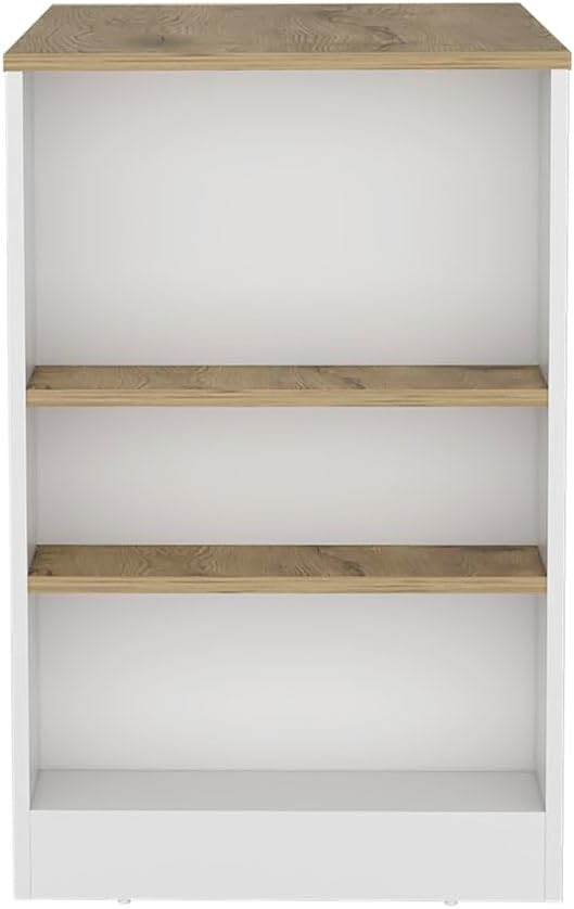 Kitchen Island with 3-Side Shelves Multicolor Engineered Wood | Includes three side shelves for storage and meal prep convenience